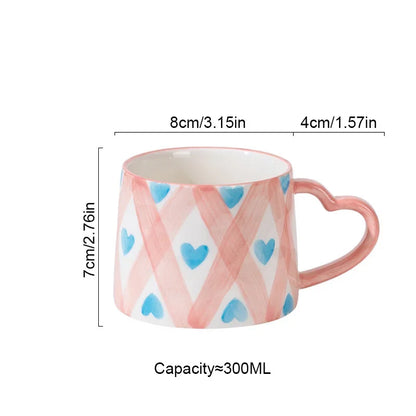Cute Heart Shaped Ceramic Mug – 400ml