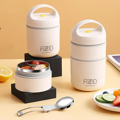Portable Thermal Porridge Cup Insulation Lunch Box Warmer Thermos Soup Cup