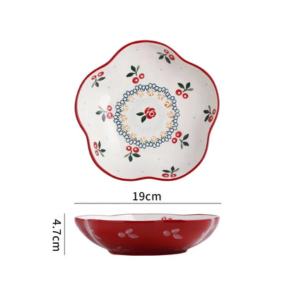 Cute Cherry design Ceramic Bowl – Salad, Fruit & Dessert Bowl
