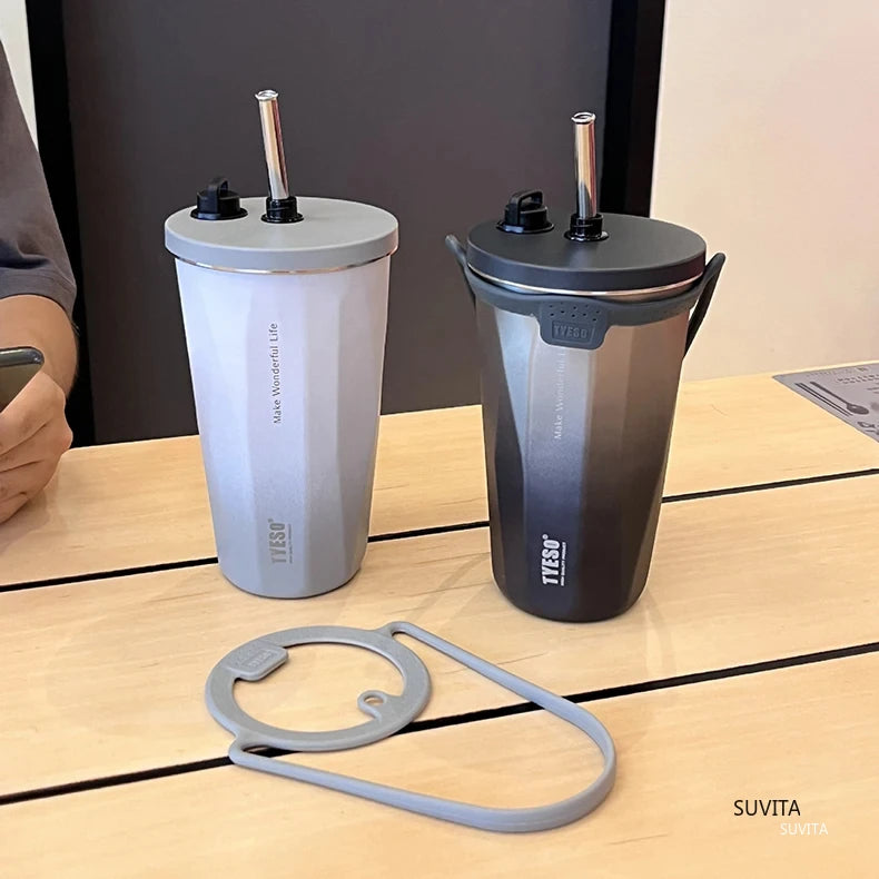 600ML Thermos Stainless Steel Vacuum Insulated Travel Mug | Gradient Color Thermal Cup