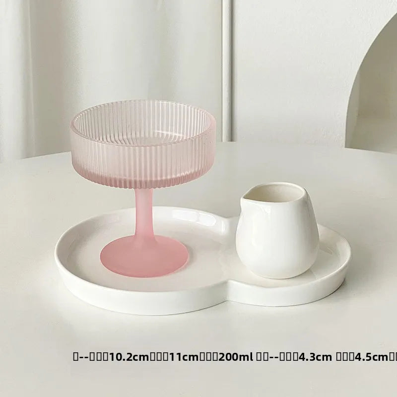 Premium Pink Frosted Highball Glass – Elegant Cocktail & Champagne Glass