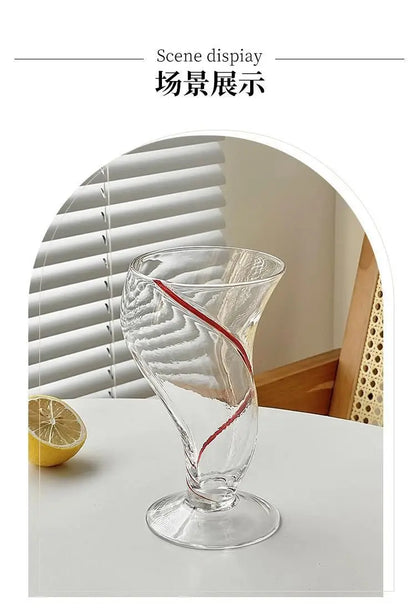 Premium Creative Design Glass Cup – 470ml Unique Drinkware