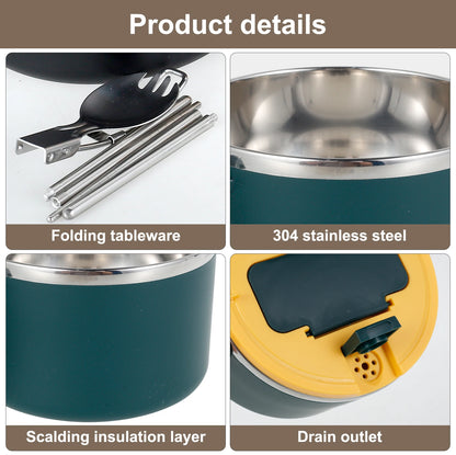 Microwave Ramen Noodle Bowl with Spoon Chopsticks BPA Free Ramen Cooker Bowl