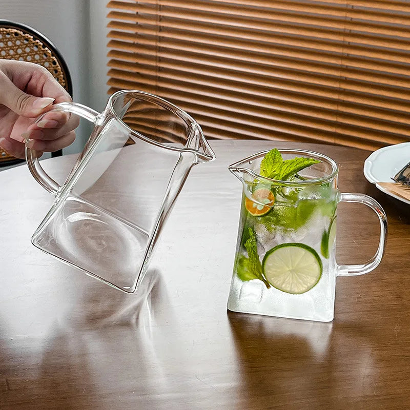 300ml Unique Shaped Glass Mug with Handle – High Borosilicate Glass for Any Drink