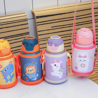 500ML Kids Thermos Bottle with Strap & Carry Bag
