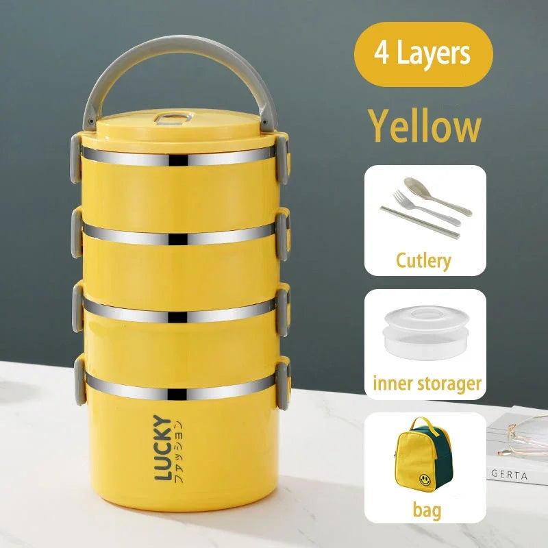 Portable Lunch Box  Bento Thermos Containers with Bag