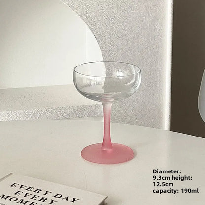 Pink Frosted Highball Glass – Elegant Cocktail & Champagne Glass