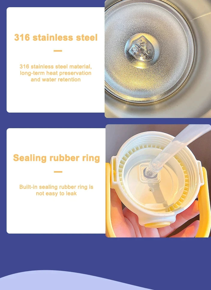 Thermos bottle-Thermal Insulated Bottle with build-n straw and strap