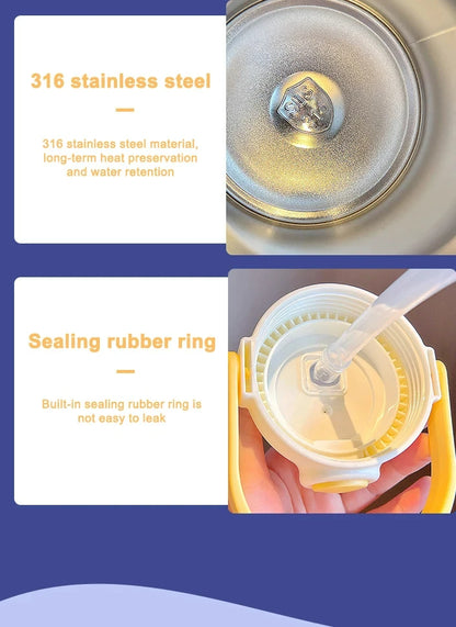 Thermos bottle-Thermal Insulated Bottle with build-n straw and strap