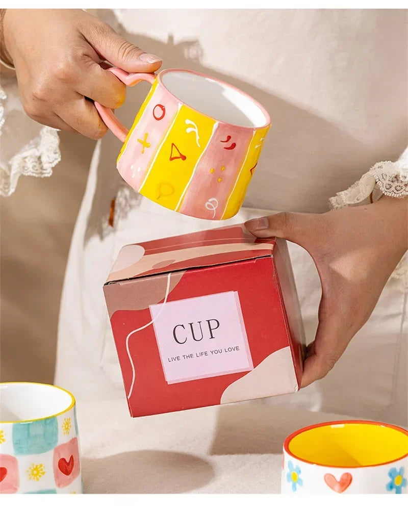 Cute Heart Shaped Ceramic Mug – 400ml