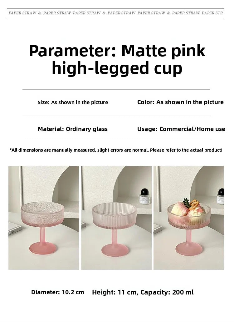 Premium Pink Frosted Highball Glass – Elegant Cocktail & Champagne Glass