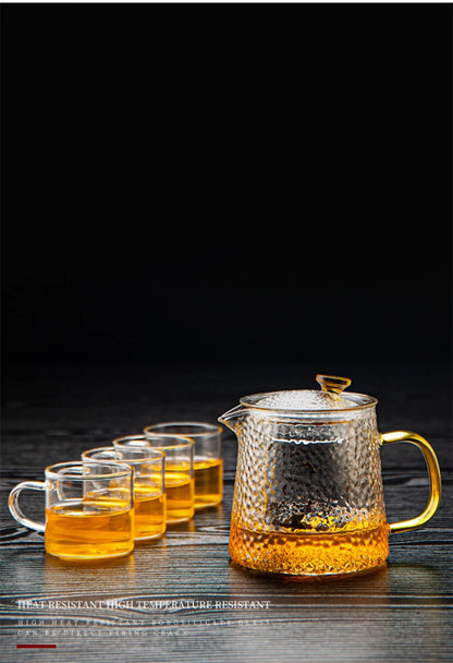 High-Quality Heat Resistant Glass Teapot – Borosilicate Glass with Colored Knob