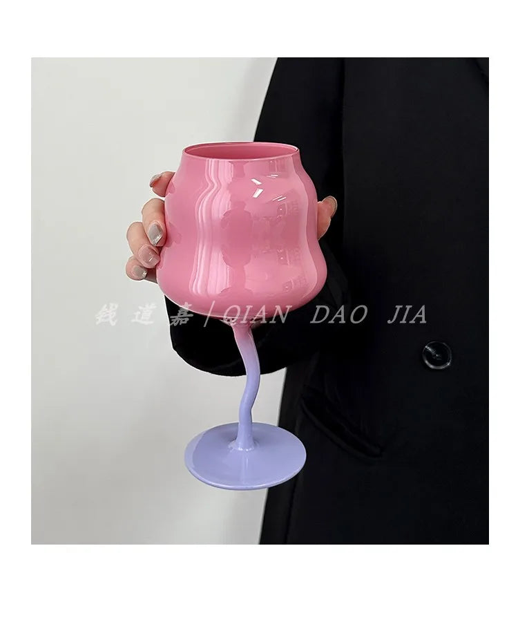 Cute & Creative Macaron Colored Glass – High-Footed Aesthetic cocktails glass  🌸✨