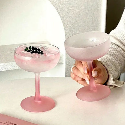 Pink Frosted Highball Glass – Elegant Cocktail & Champagne Glass