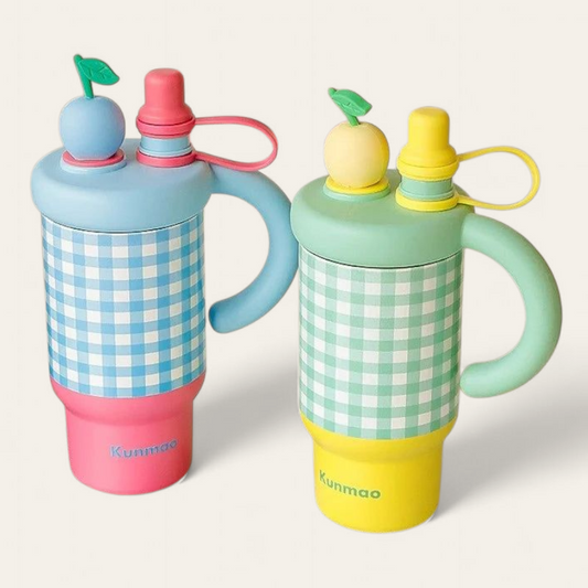 2025 New Extra large 800ML Insulated Thermos Travel Coffee Cup with Built-in Tea Container & Straw