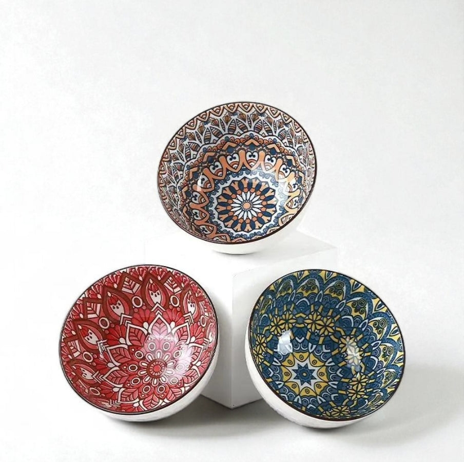 3Pcs Ceramic Bowl Set – 4.5-Inch Dessert or Soup Bowls