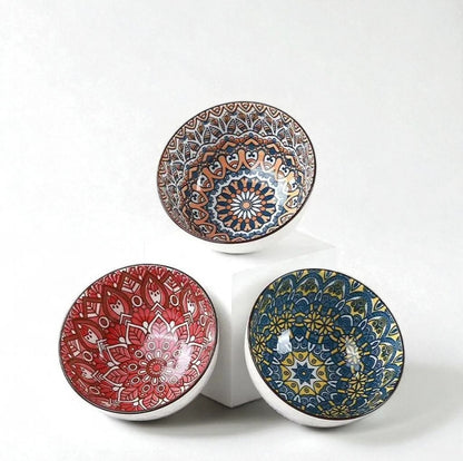 3Pcs Ceramic Bowl Set – 4.5-Inch Dessert or Soup Bowls