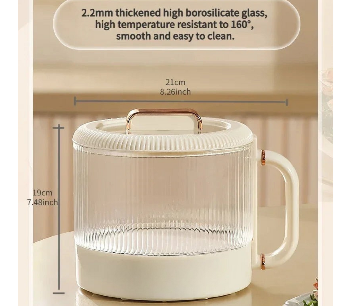 Stylish Glass Electric Stew Pot