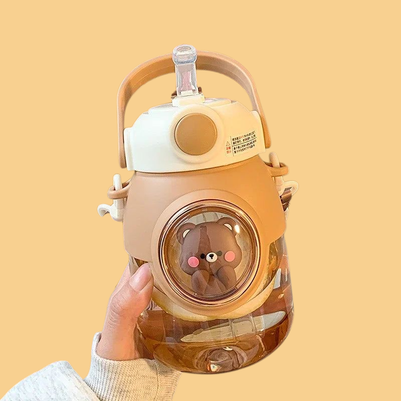 820ML Kids Water Bottle with Straw – Cute Kawaii Cartoon Drinking Bottle