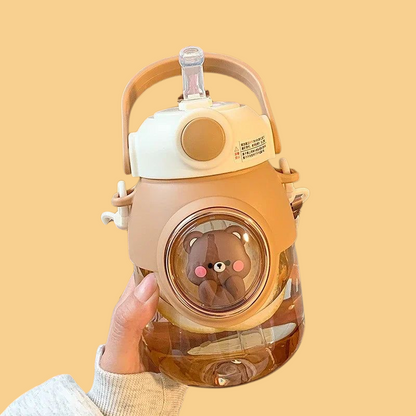 820ML Kids Water Bottle with Straw – Cute Kawaii Cartoon Drinking Bottle