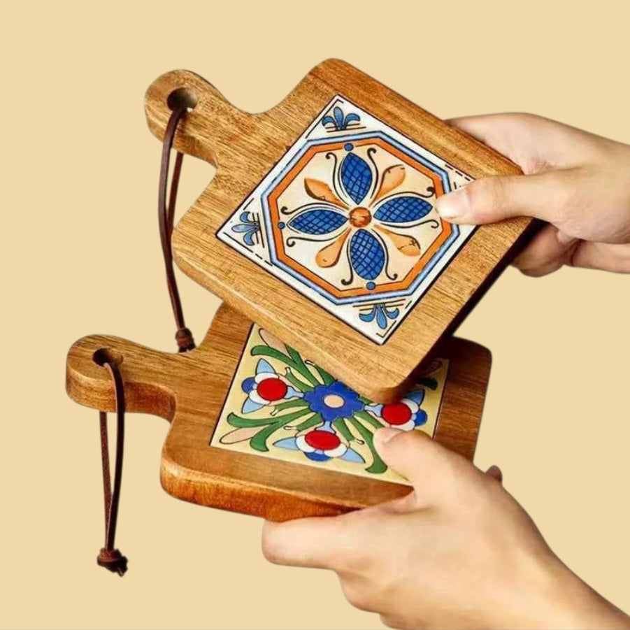 Wood Tiles Pot Mat – Anti-Scalding Plate Mat & Drink Coasters