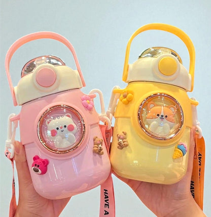 Thermos bottle-Thermal Insulated Bottle with build-n straw and strap