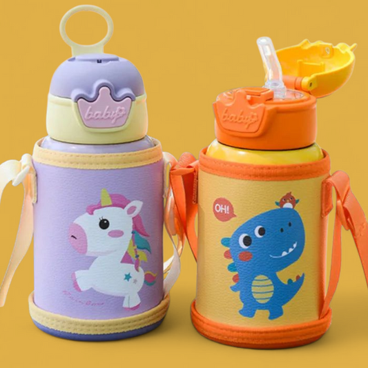 500ML Kids Thermos Bottle with Strap & Carry Bag