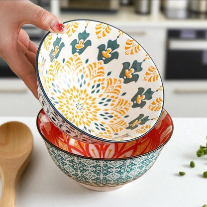 6.25-Inch Bohemian Ceramic Bowl – Unique design Soup & Salad Bowl